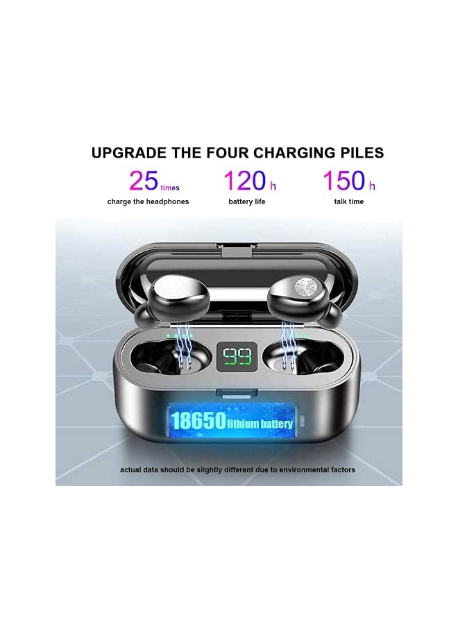 erorex Ainaan F9 8 Noise Cancel Waterproof Touch Stereo Wireless Earphones White - Image 2