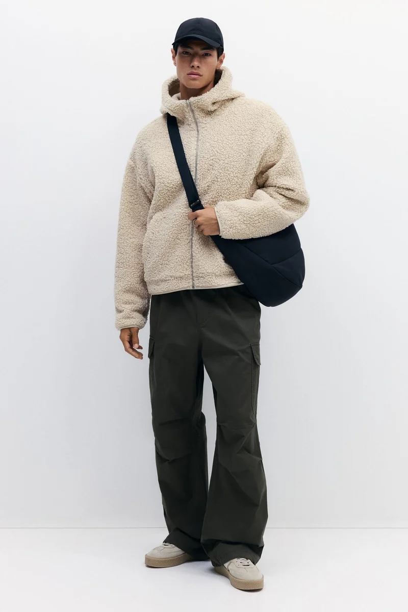 H&M Loose Fit Teddy zip-through hoodie