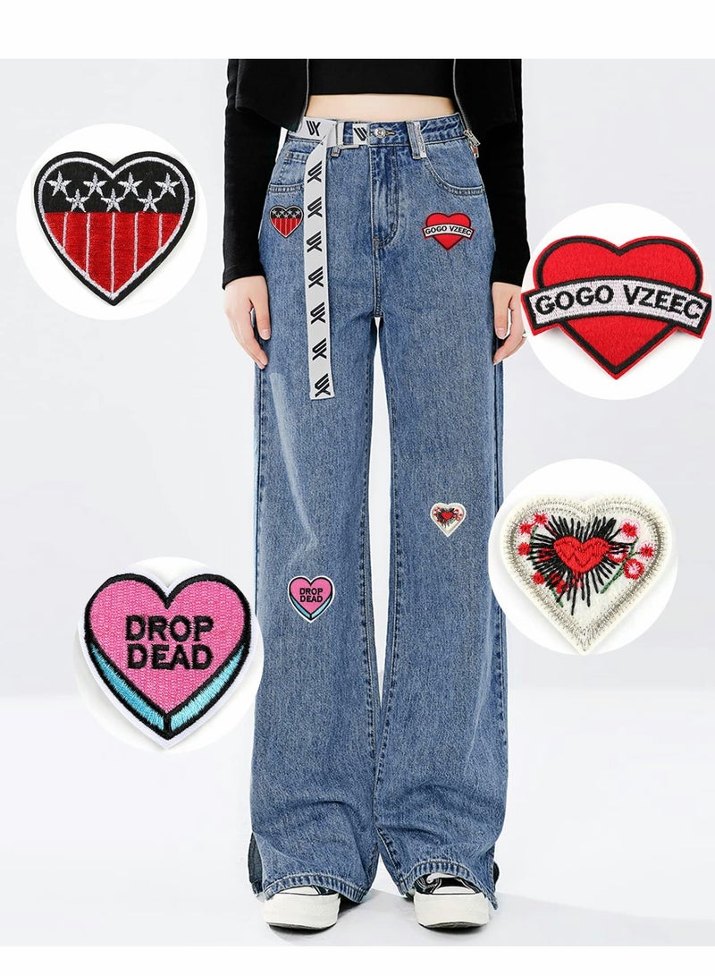 24Pcs Embroidered Patches for DIY Crafts - Sew On/Iron On Applique Decorations for Clothing, Dresses, Pants, Hats, Jeans, and Backpacks. Perfect for Personalizing Your Style! - Image 3