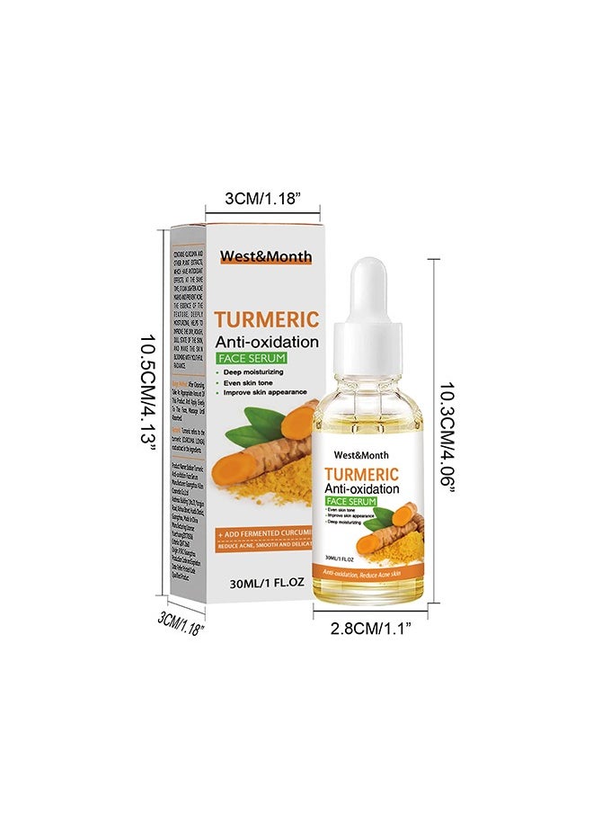 West&Month - Turmeric Anti-Oxidation Face Serum,Dark Spot Corrector Serum,Bright Skin Dark Spot Corrector Face Whitening Serum, Hydrate Dull And Dry Skin 30ML - Image 1