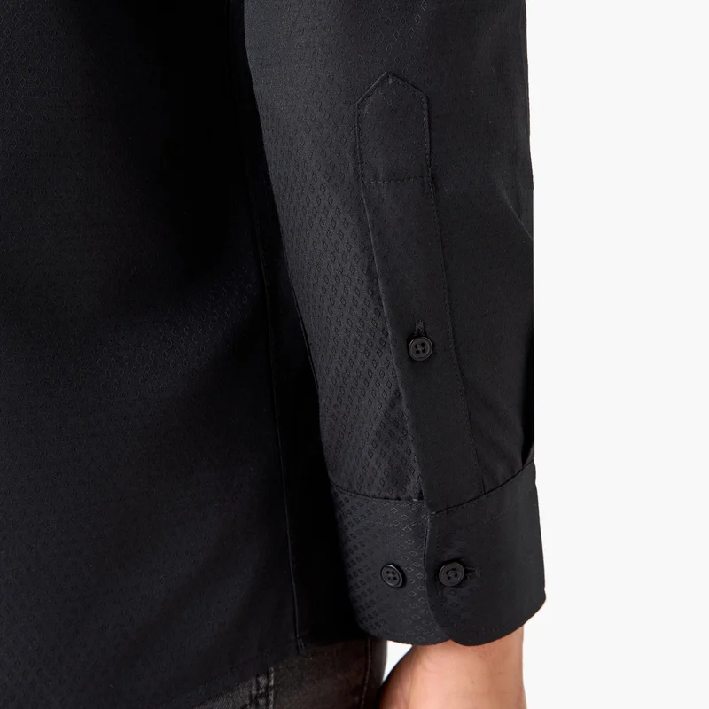 Splash FAV Regular Fit Textured Collared Shirt with Chest Pocket