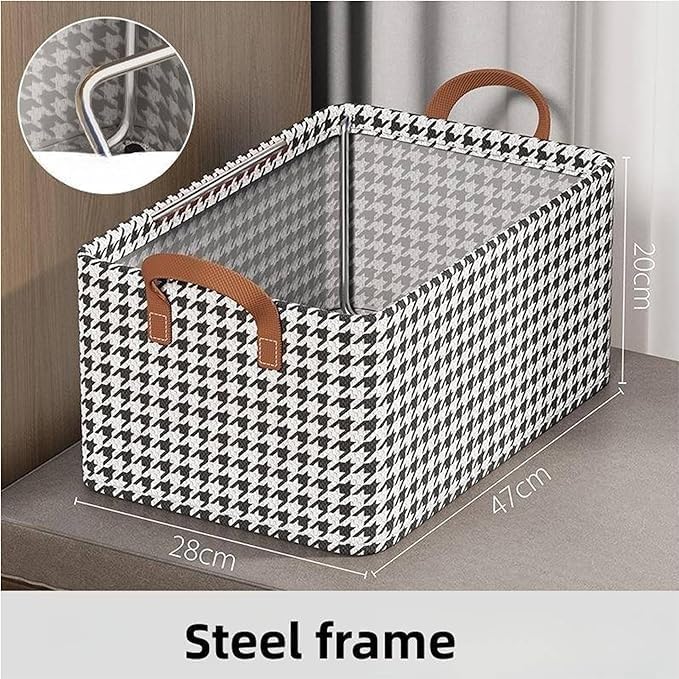 Kunji Foldable Clothes Storage Box Houndstooth Printing Closet Organizer Wardrobe Drawer Clothes Storage Containers Wardrobe Organizer For Shirts Jeans Pants Bedroom Accessories Pack Of 1 - Image 2
