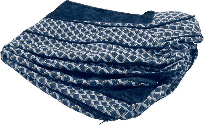 Furhaven Replacement Dog Bed Cover Comfy Couch Plush & Décor Sofa-Style, Machine Washable - Diamond Blue, Jumbo (X-Large) - Image 1