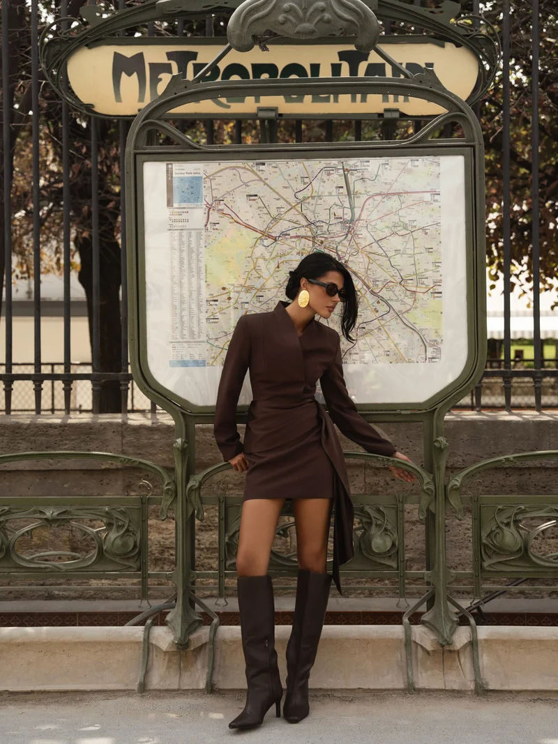 Lichi  Mini dress with a draped waist for Women | Best Price UAE