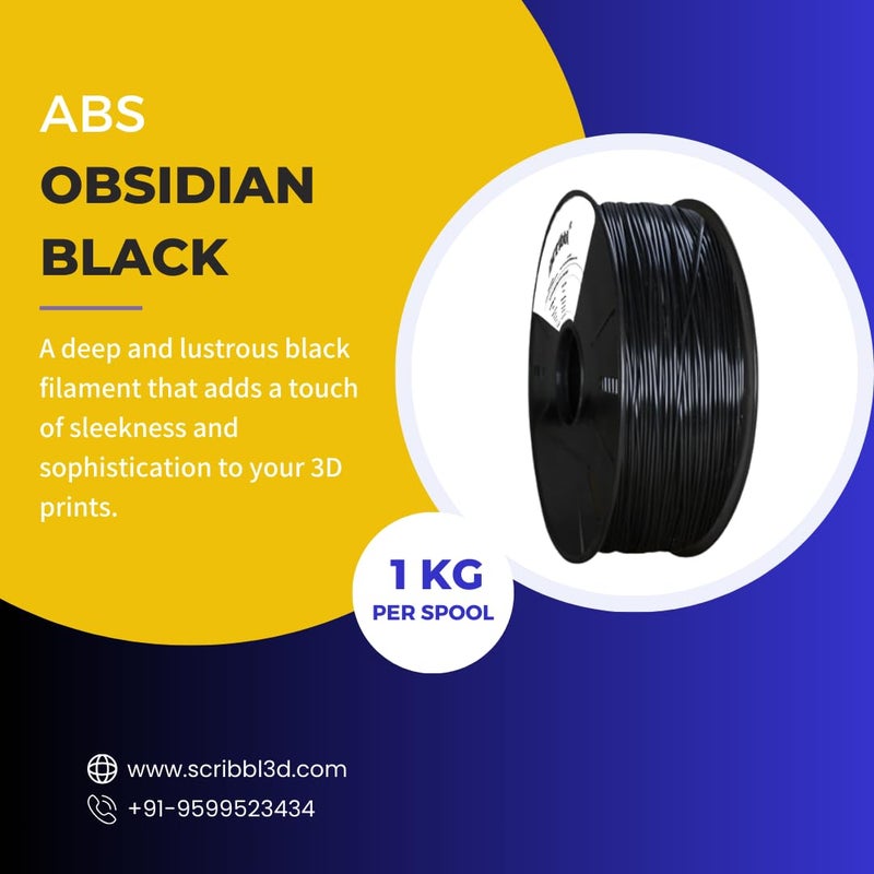 Scribbl3d Premium ABS 1.75mm 3D Printing Filament| Dimensional Accuracy +- 0.02mm|Compatible with Most FDM Printers| Obsidian Black - Image 2