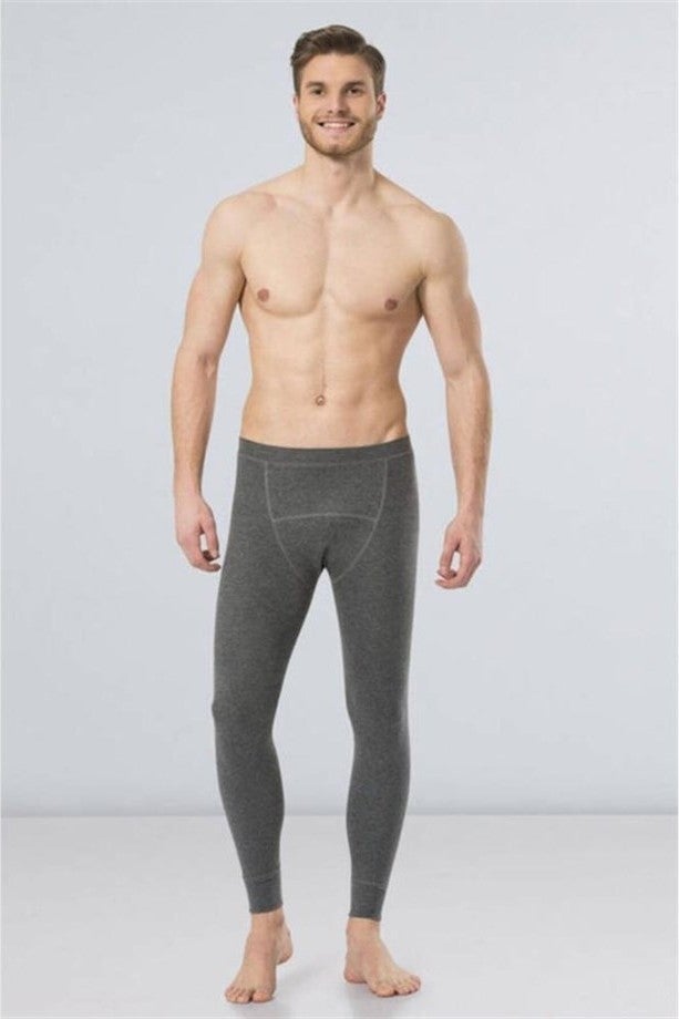 T-REN 193 Men's Thermal Long Tights-Grey Melange  - Image 1