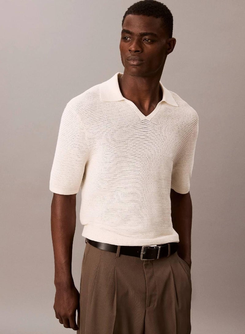 كالفن كلاين بولوشيرت من قماش Tech Knit بياقة جوني - Image 4
