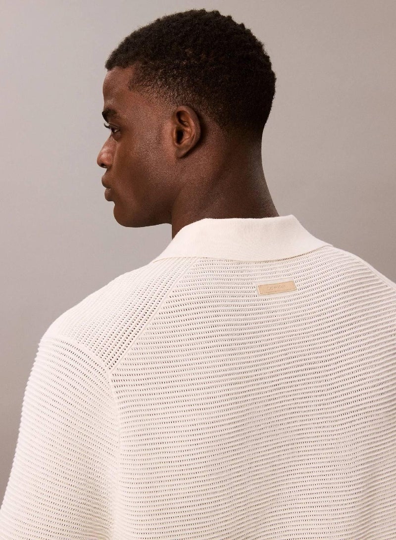 كالفن كلاين بولوشيرت من قماش Tech Knit بياقة جوني - Image 3