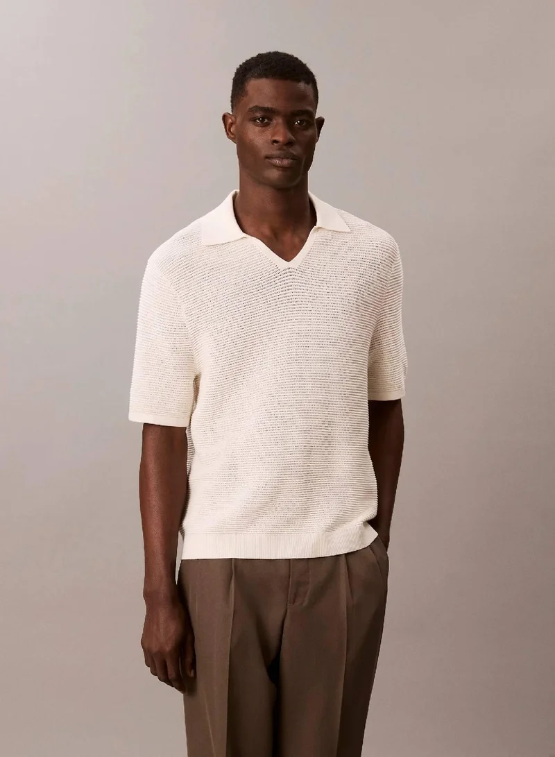 Calvin Klein Tech Knit Johnny Collar Polo Shirt