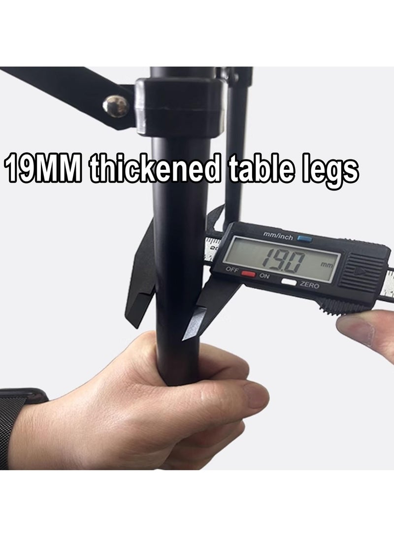 XiuWoo Drop Leaf Tables for Small Spaces Hinged Folding Design Outdoor Collapsibles Camping Table, Made of Aluminum Alloy, Two-Speed Table Height Adjustment with Storage Bag,Black - Image 4