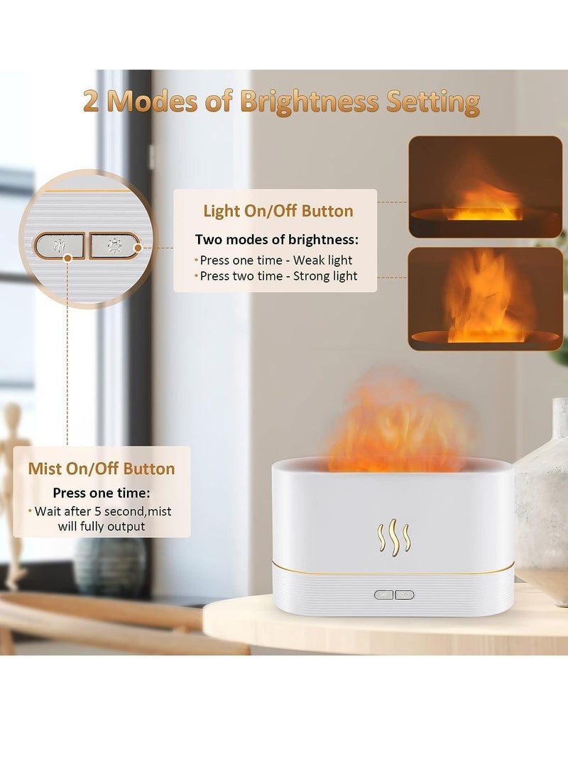 Flame Diffuser Humidifier-Auto Off 180ml Essential Oil Diffuser-2,Modes Brightness Aroma Humidifier with Fire Flame Effect for Home,Office,Spa,Gym(Black)