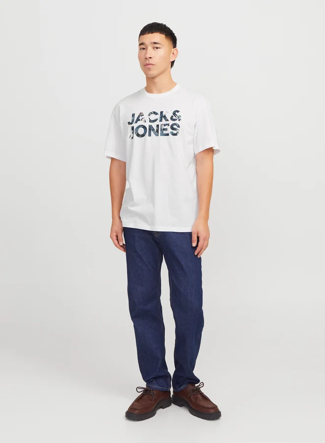 JACK & JONES Slogan Print Crew Neck T-Shirt