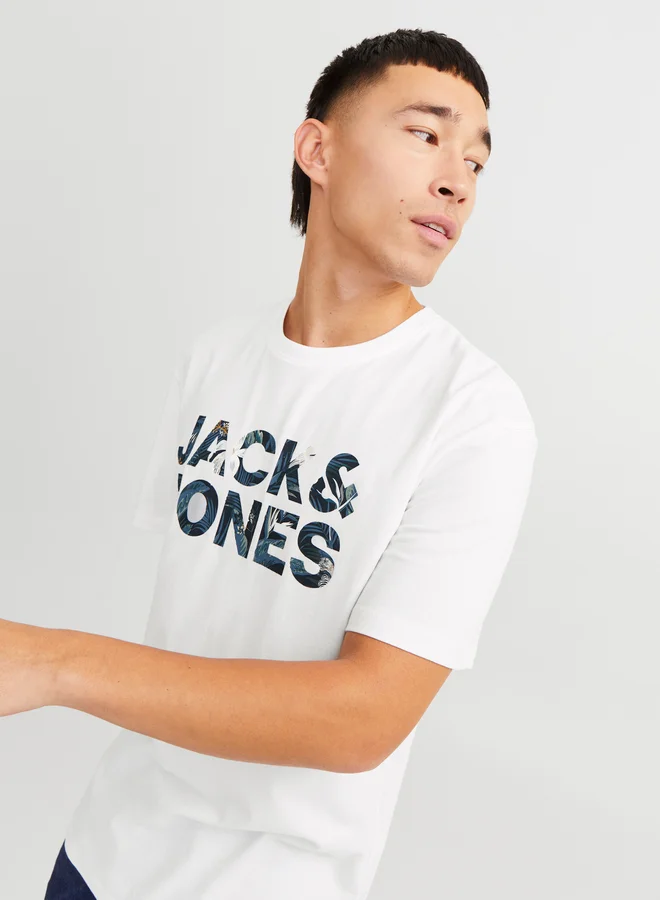 JACK & JONES Slogan Print Crew Neck T-Shirt
