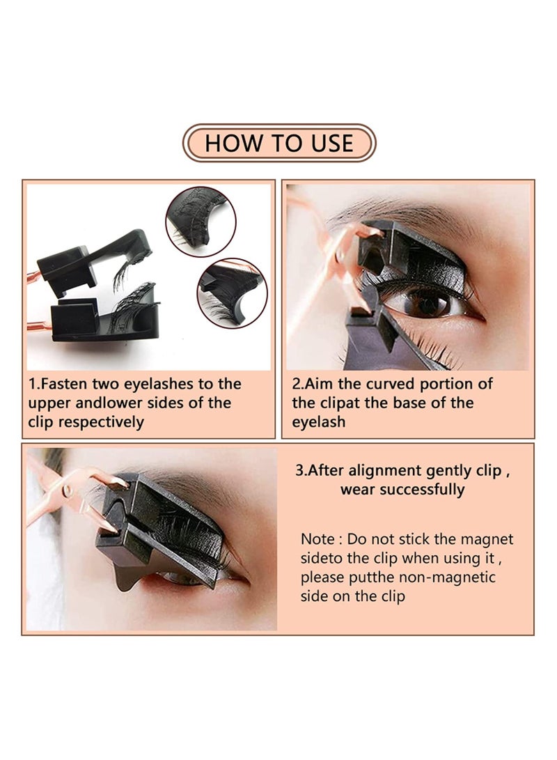 SYOSI No Glue Magnetic Eyelashes Set, Synthetic False Eyelashes, Reusable Soft Magnets False Eyelashes Natural Look Lashes 3D Dual Magnets Extension Soft individual False Eyelashes With Tweezers for Women - Image 4