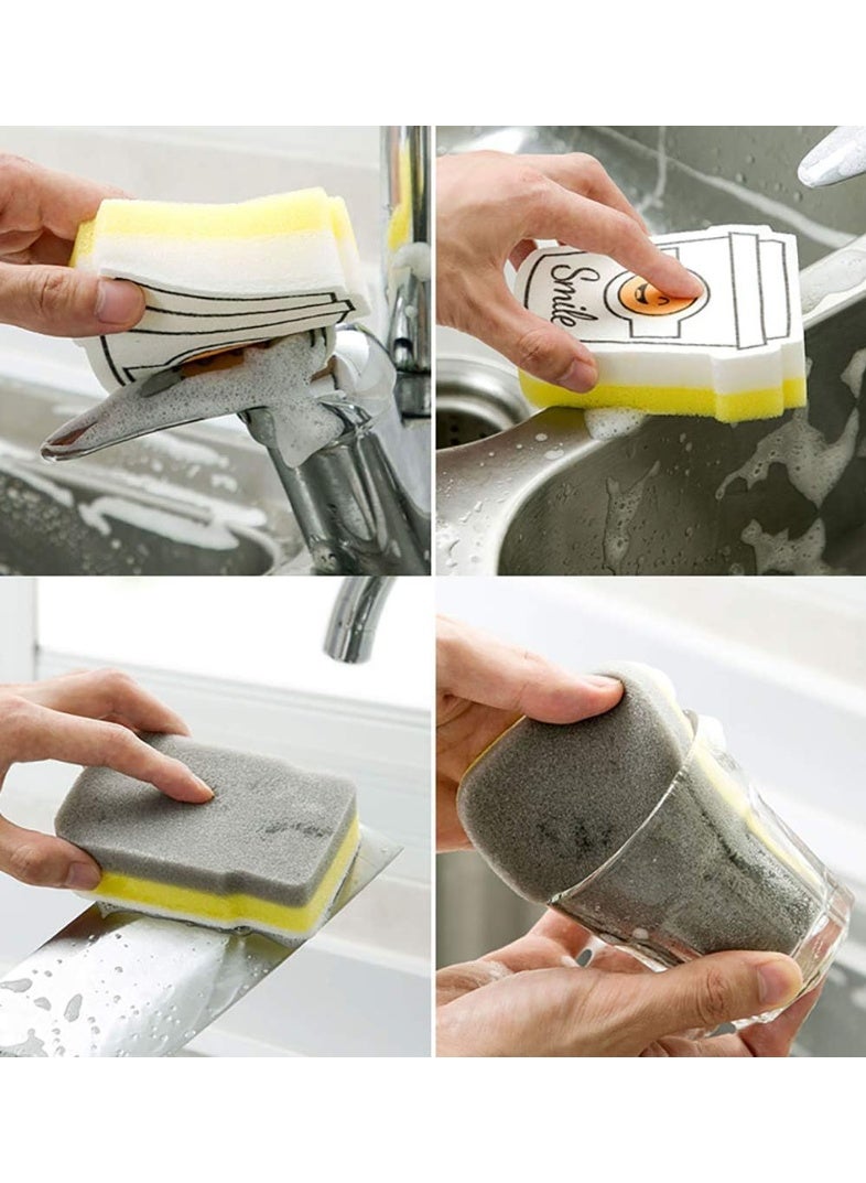 4-Pack Non-Scratch Kitchen Scrub Sponges, Smile Scrub Sponges for Dish, Pots and Pans - Image 5