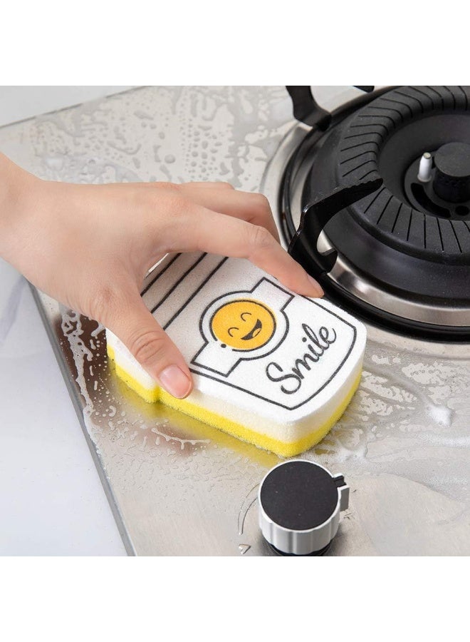 4-Pack Non-Scratch Kitchen Scrub Sponges, Smile Scrub Sponges for Dish, Pots and Pans - Image 2