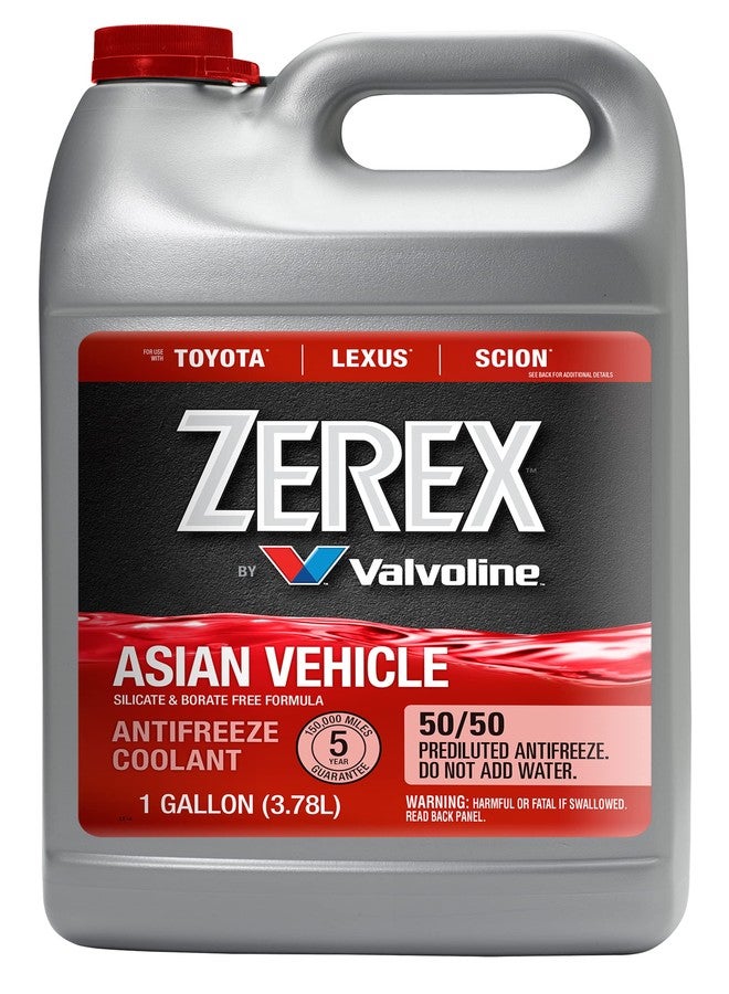 Zerex Asian Vehicle Red Silicate and Borate Free 50/50 Prediluted Ready-to-Use Antifreeze/Coolant 1 GA - Image 1