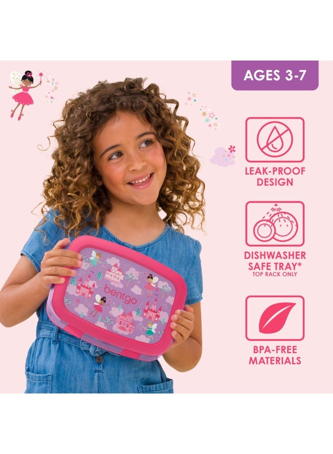 Bentgo Kids Prints Leak Proof 5 Compartment Bento Style Kids Lunch Box Ideal Portion Sizes For Ages 3 To 7 Bpa Free Dishwasher Safe Food Safe Materials Fairies - Image 3