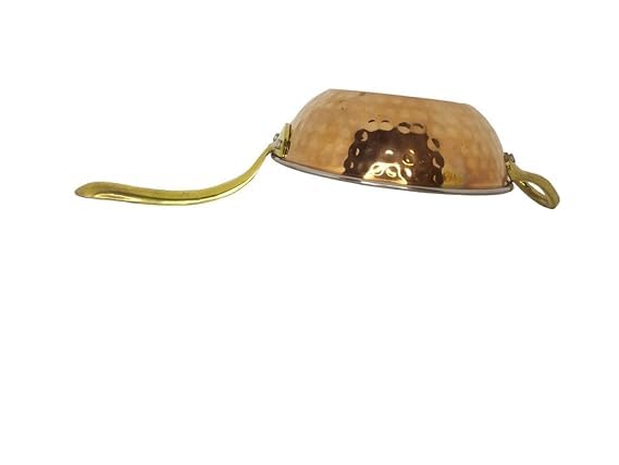 VOMI Tadka Pan for Cooking - Small Hammered Copper and Stainless Steel Pan for Dal Tadka Cum Serving-Small (Small) - Image 2