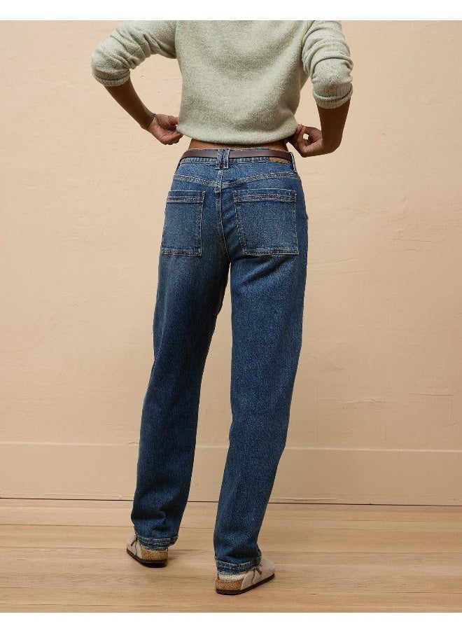 American Eagle AE Stretch Super High-Waisted Baggy Straight Utility Jean  - Image 2