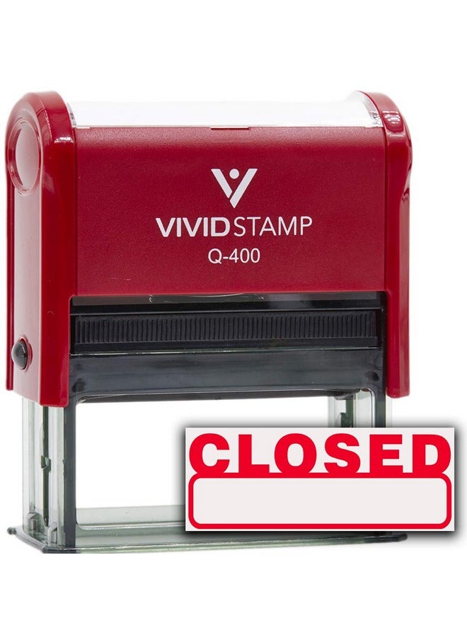 Vivid Stamp Basic Closed Self Inking Rubber Stamp (Red Ink) - X-Large 
