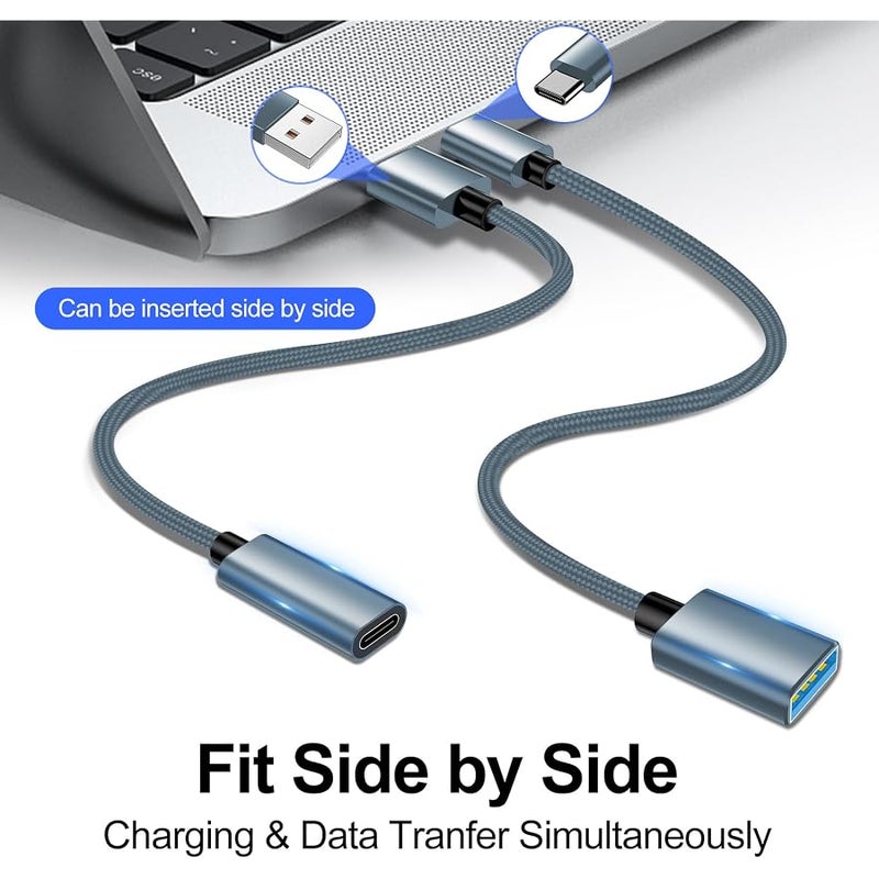 اكس اي دبليو اكس اي 【4 قطع【USB-C الى USB-A】و【USB-A الى USB-C】 كيبل او تي جي، محول من النوع سي نوع ايه ذكر انثى لنقل البيانات بسرعة فائقة وشحن سريع متوافق مع ايفون/سامسونج/ايباد/لابتوب/ماك بوك/اي - Image 3