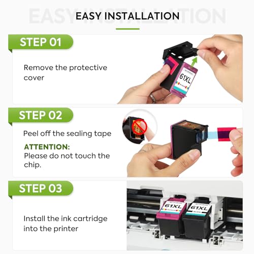 TESEN 61XL ink 61 Black Replacement for HP 61 Black Ink Cartridge HP61 XL Works with HP Envy 5530 4500 4502 5535 Deskjet 2540 2541 3050 3510 1510 OfficeJet 4630 4632 Printer Ink Cartridges (Black 2-Pack) - Image 5