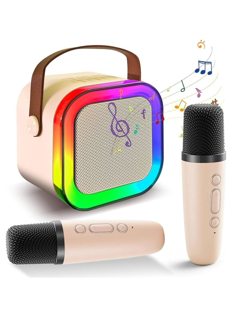 ميكروفون صغير محمول  صوت مدمج للغناء المنزلي كاريوكي عائلي لاسلكي  بي تي مكبر صوت محمول خارجي مع ميكروفونات - Image 1