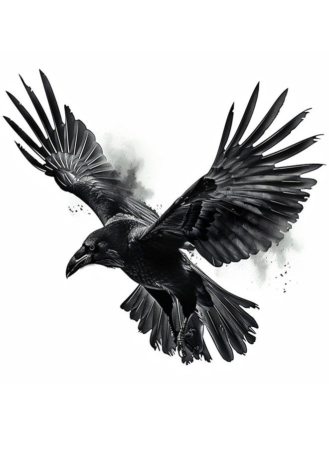 Dopetattoo 6 sheets Temporary Tattoos Raven Tattoos Crow Fake tattoos for Men Women Neck Arm Chest - Image 1