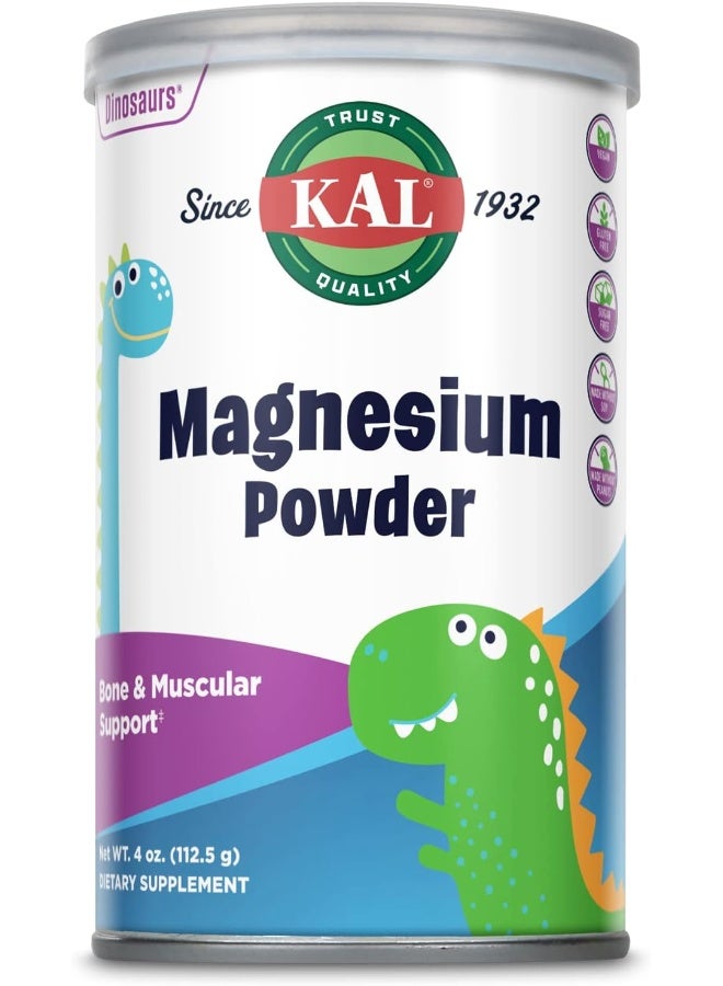 KAL Magnesium Powder, Magnesium for Kids, Pure Magnesium Citrate Powder, Healthy Bone Development, Muscle and Nerve Function Support, Vegan, Gluten Free, Sugar Free, 90 Servings, 4 oz - Image 1