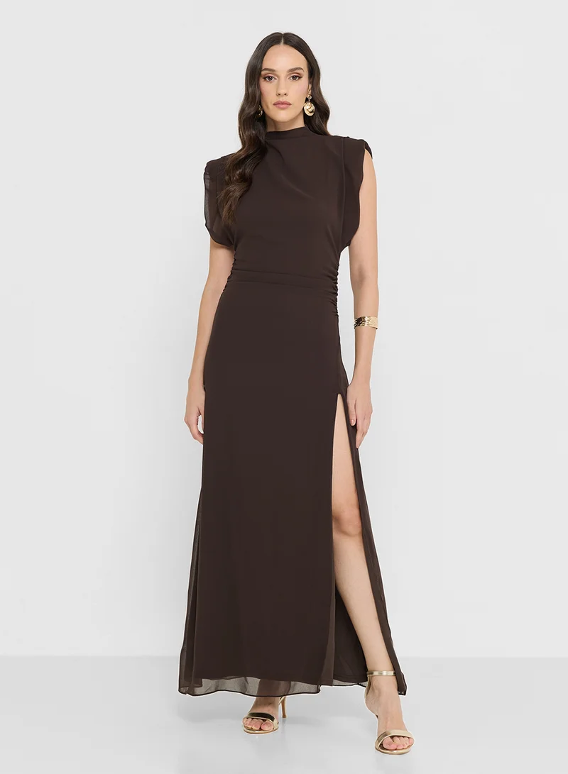 TFNC Sheen Maxi Side Slit Dress
