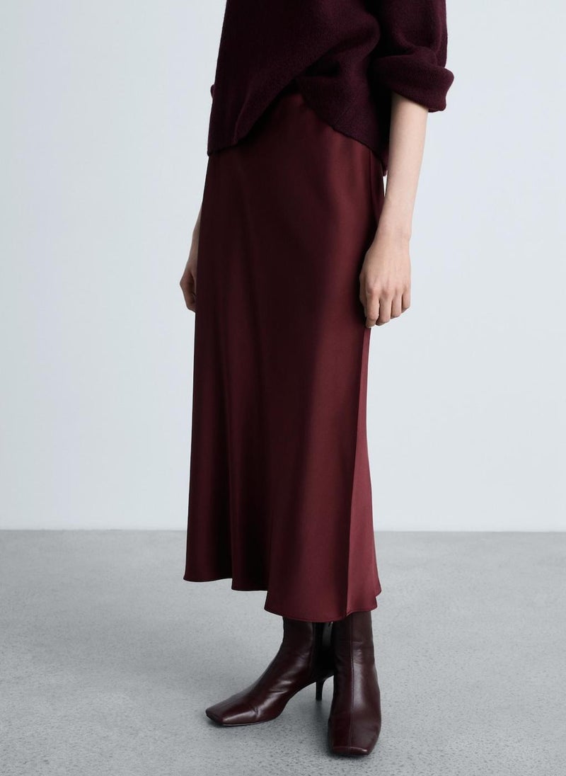 MANGO Midi Satin Skirt  - Image 1