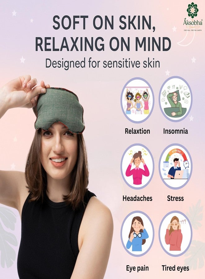Aksobha Eye Mask for Migraine, Stress & Puffy Eye Relief | Handmade Hot & Cold Eye Therapy Pack | Microwaveable Eye Pack for Headache, Sinus Pressure, Eye Strain & Insomnia Support | Eco-Friendly, Reusable (Assorted Colours) - Image 3