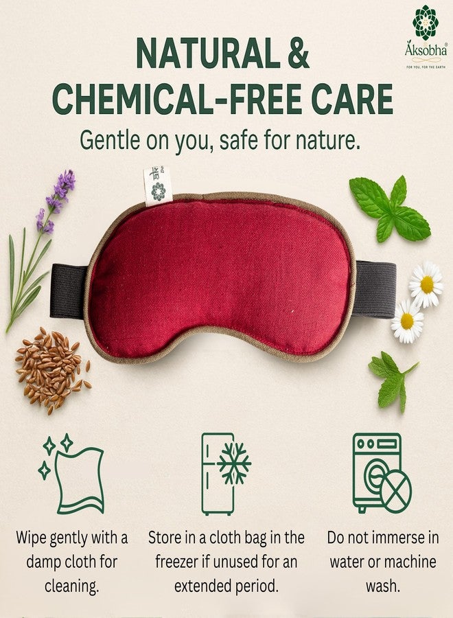 Aksobha Eye Mask for Migraine, Stress & Puffy Eye Relief | Handmade Hot & Cold Eye Therapy Pack | Microwaveable Eye Pack for Headache, Sinus Pressure, Eye Strain & Insomnia Support | Eco-Friendly, Reusable (Assorted Colours) - Image 2