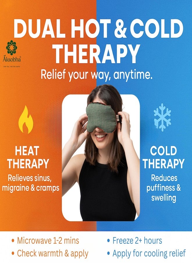 Aksobha Eye Mask for Migraine, Stress & Puffy Eye Relief | Handmade Hot & Cold Eye Therapy Pack | Microwaveable Eye Pack for Headache, Sinus Pressure, Eye Strain & Insomnia Support | Eco-Friendly, Reusable (Assorted Colours) - Image 4