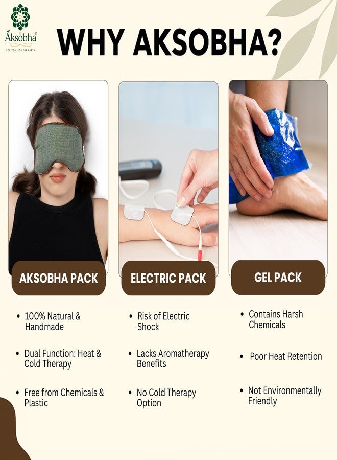 Aksobha Eye Mask for Migraine, Stress & Puffy Eye Relief | Handmade Hot & Cold Eye Therapy Pack | Microwaveable Eye Pack for Headache, Sinus Pressure, Eye Strain & Insomnia Support | Eco-Friendly, Reusable (Assorted Colours) - Image 5