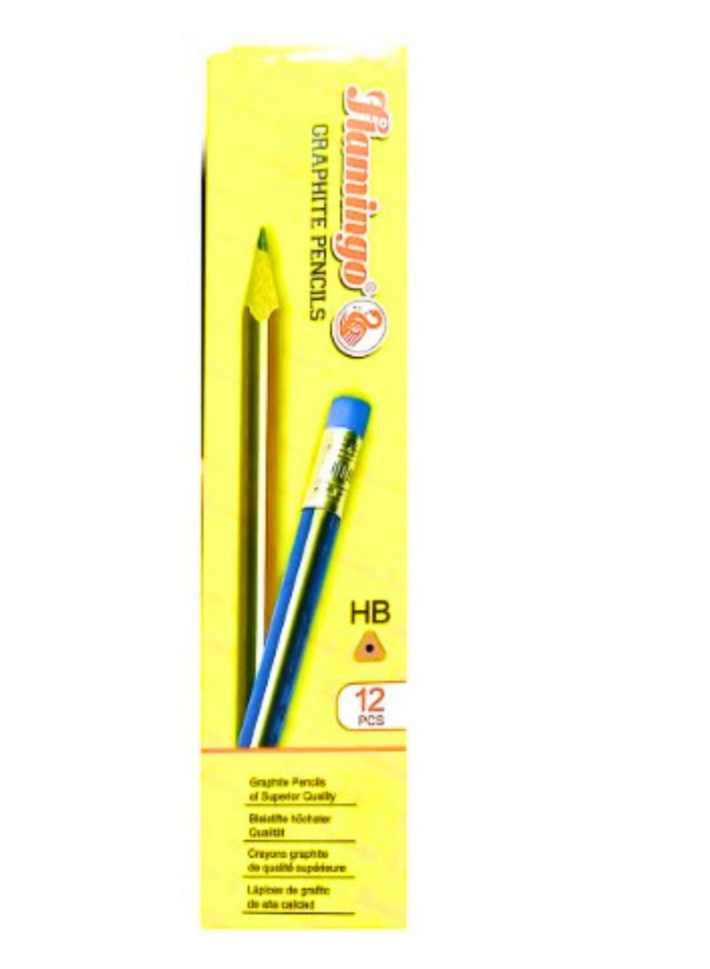 Flamingo 12-Pieces HB Graphite Pencils Sets - Image 1