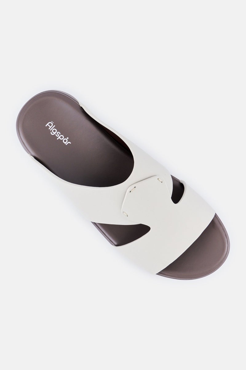 Algspar Men Slip On Arabic Sandals, Light Grey - Image 4