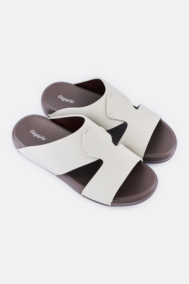 Algspar Men Slip On Arabic Sandals, Light Grey - Image 2