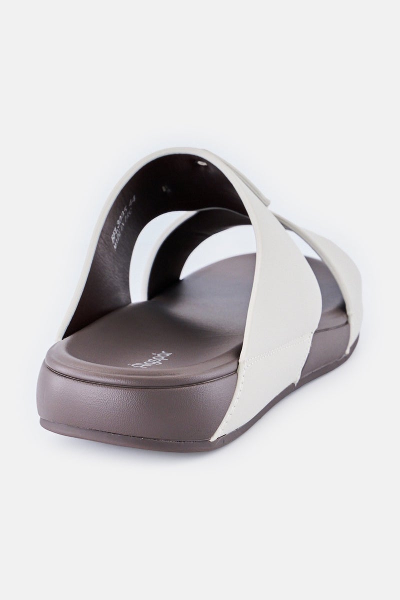 Algspar Men Slip On Arabic Sandals, Light Grey - Image 3