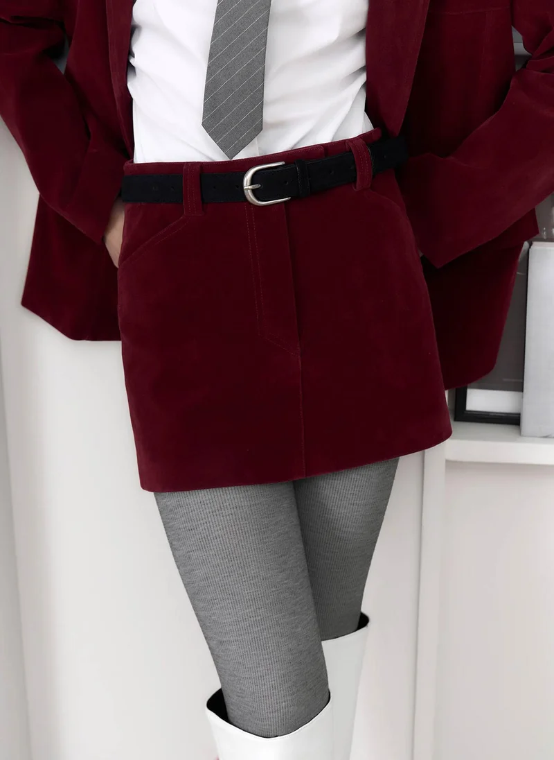 Lichi Straight eco-suede mini skirt