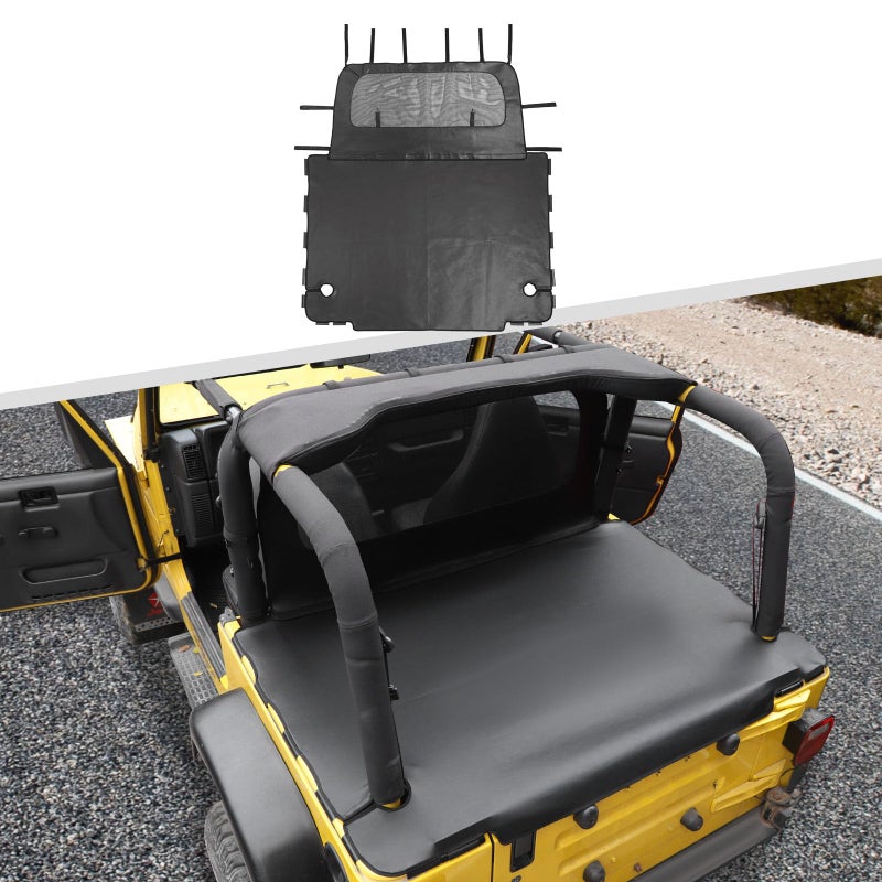 Jimen for TJ Tonneau Cover Trunk Cargo Cover Compatible with Jeep Wrangler TJ 19972006