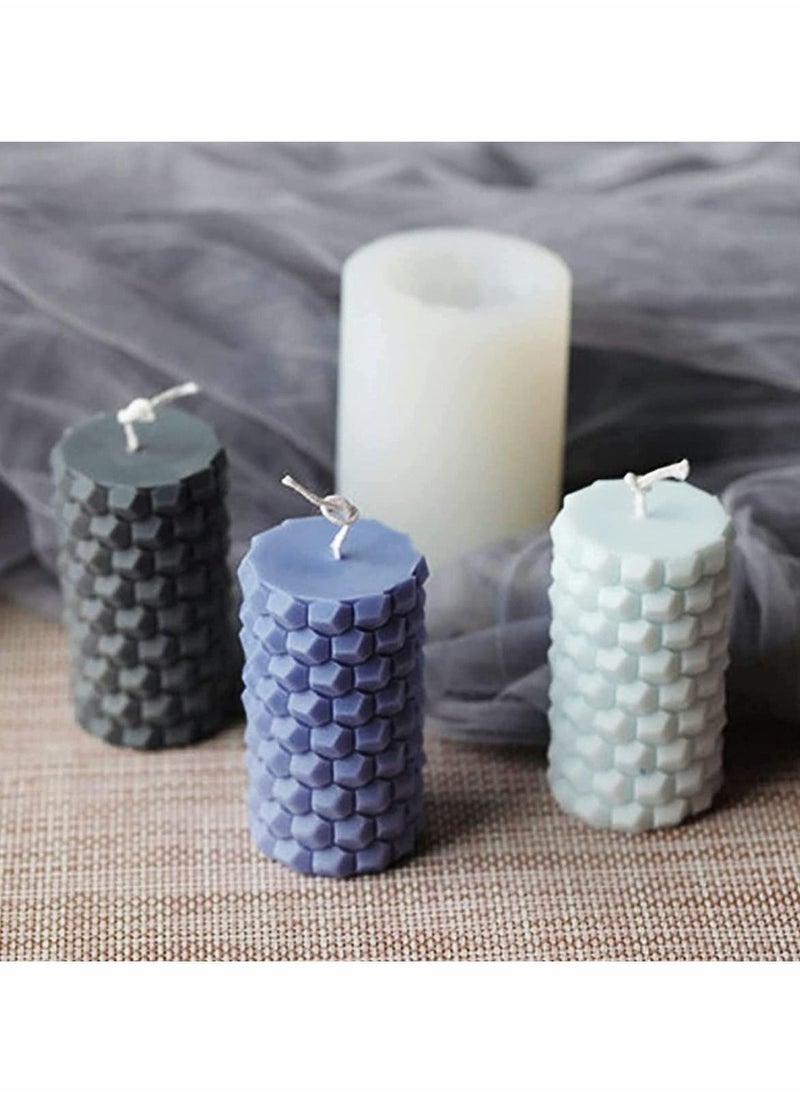 NIBEMINENT - Silicone Cylindrica Honeycomb Membrane Molds, for Handmade Candle Making Soap Scented Wedding Home Dinner DIY Film - Image 1