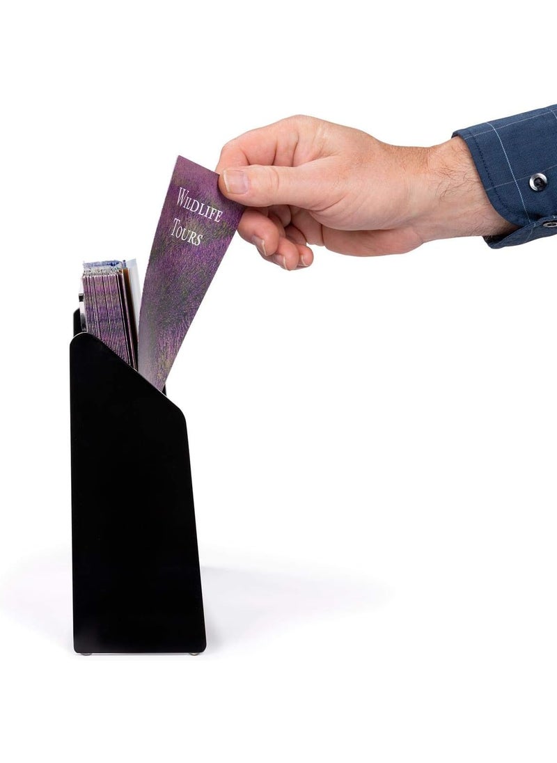 Displays2go Displays2go 4Pocket Brochure Holder for Tabletop Use Fits 4x9 Pamphlets Black Acrylic Side Panels  - Image 5