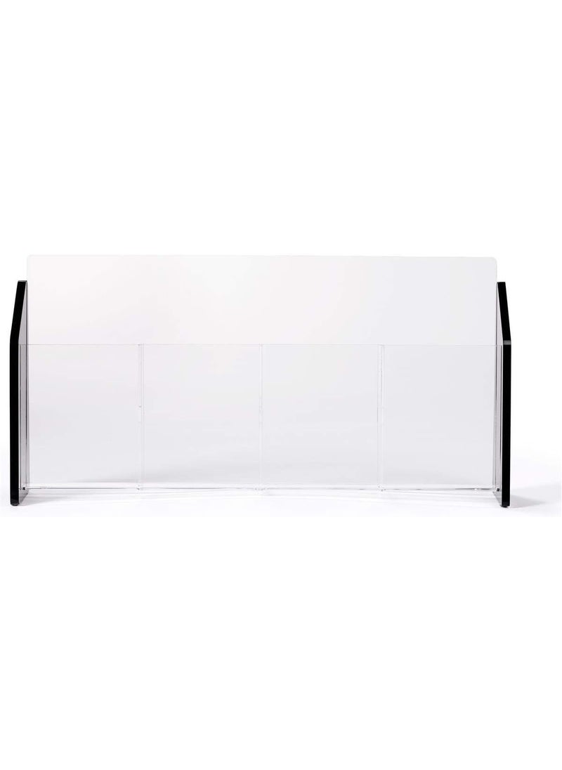 Displays2go Displays2go 4Pocket Brochure Holder for Tabletop Use Fits 4x9 Pamphlets Black Acrylic Side Panels  - Image 3