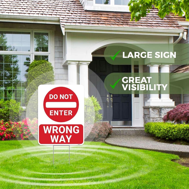 Venicor لا تدخل أيقونة الاتجاه الخاطئ لافتة الفناء - Image 4