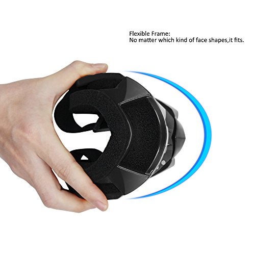 4-FQ Motorcycle Goggles Dirt Bike Goggles Motocross Goggles Windproof ATV Dustproof Racing Goggles Scratch Resistant Ski Goggles Protective Safety Glasses PU Resin (Black frame+Clear lens) - Image 3
