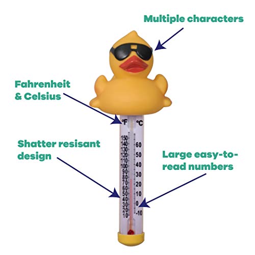 GAME 7000 Derby Duck Spa and Pool Thermometer, Shatter-Resistant Casing Tether Included, Fahrenheit and Celsius, 9-in Height x 3-1/2-in Diameter, Old Version - Image 3