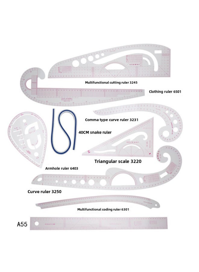 Thumb Clothing Ruler Cutting Ruler Sleeve Cage Ruler Ruler Curve Ruler Button Arc Ruler Set - Image 1
