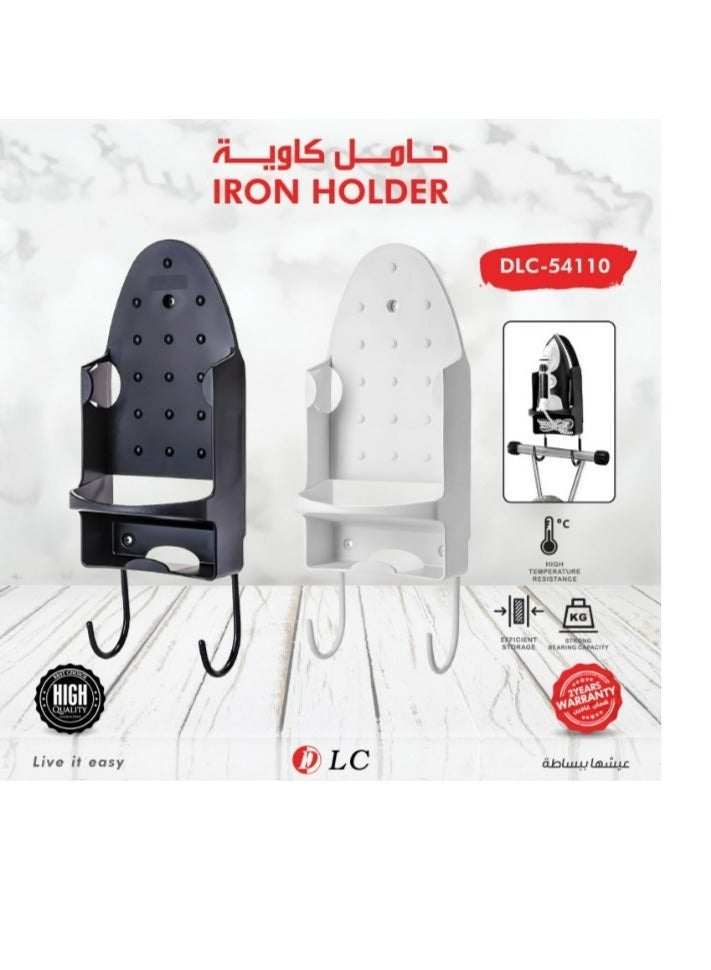 LC Iron Holder Wall Mounted Storage Organizer – Heat-Resistant Iron Stand with Hooks